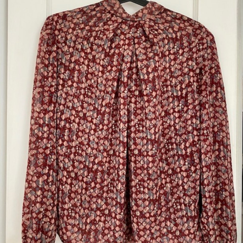 Vintage Floral Blouse Size Small